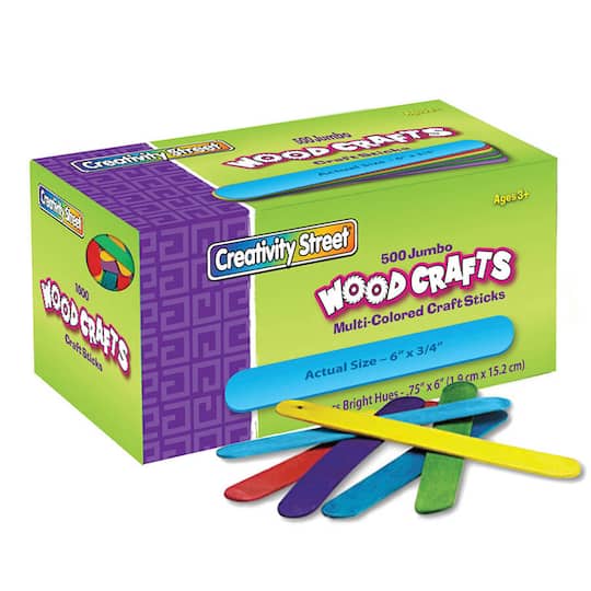 Creativity Street® Bright Hues Jumbo Craft Sticks, Pack of 500